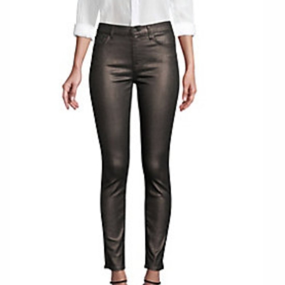 NWT! 7 FOR ALL MANKIND METALLIC SKINNY ANKLE JEANS